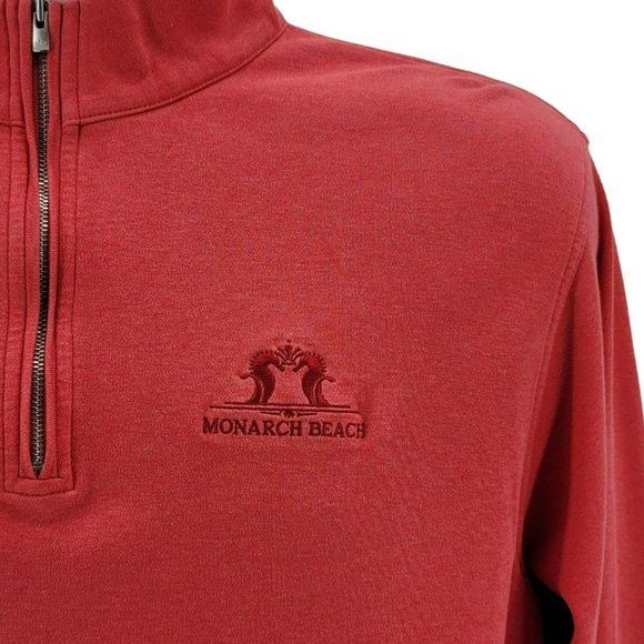 Peter Millar Monarch Beach logo quarter zip Salmon color  EUC  No flaws/fading - Picture 3 of 7